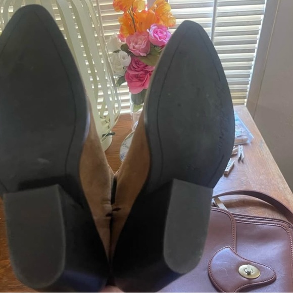 Sam Edelman Tan Heeled Boots with Wedge Heel - Picture 4 of 5